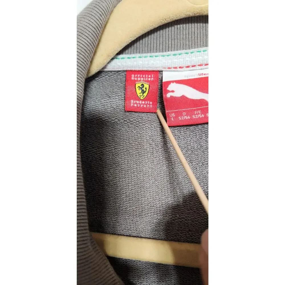 Puma Scuderia Ferrari Jacket‎ Men size L Gray RARE One Stain Left Wrist See Pics